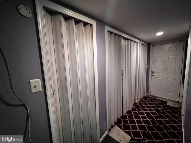 corridor featuring recessed lighting