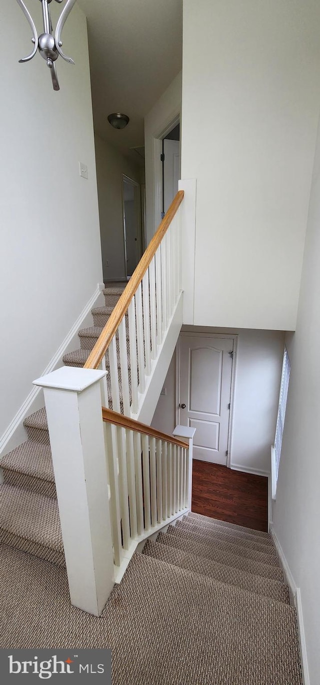 335 Paradee Dr, Dover, DE 19904 - stairway with carpet flooring and baseboards