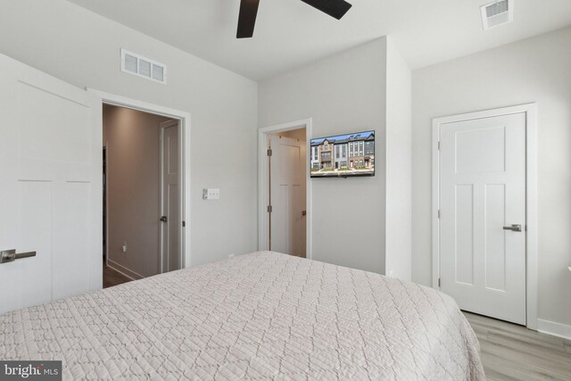 7828 Yona Ct, Glen Burnie, MD 21060 - bedroom with wood finished floors, a ceiling fan, and baseboards