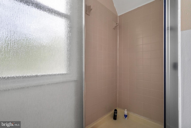 bathroom featuring a stall shower