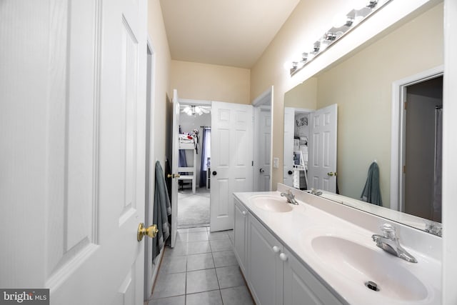 350 Rotterham Dr, Hedgesville, WV 25427 - full bathroom featuring tile patterned flooring, double vanity, and a sink