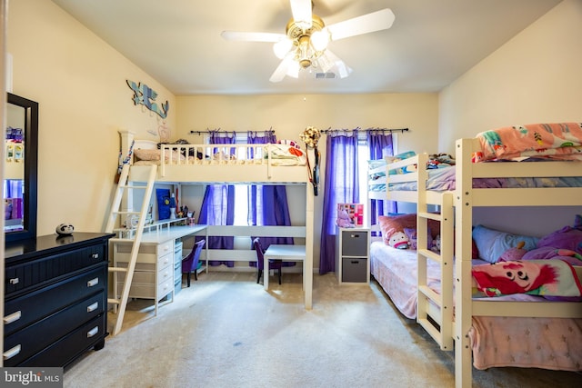 350 Rotterham Dr, Hedgesville, WV 25427 - carpeted bedroom with visible vents and a ceiling fan