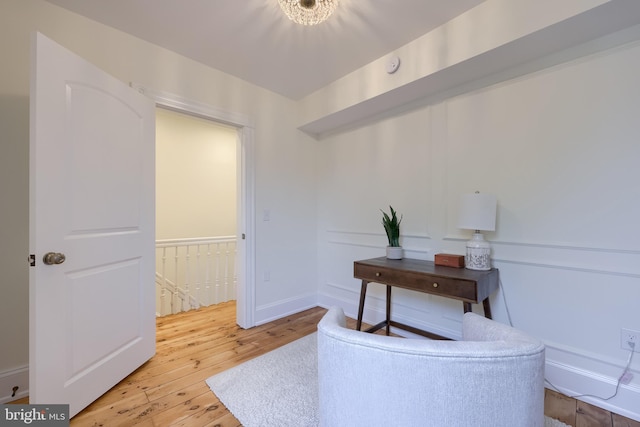 office featuring hardwood / wood-style flooring