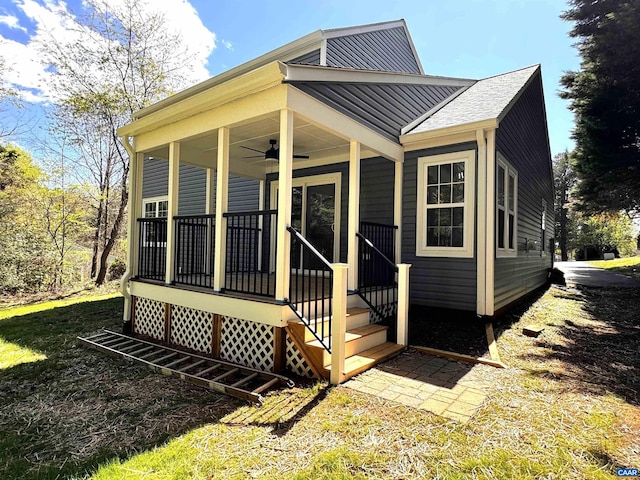 276 Rustling Oaks Way, Ruckersville, VA 22968 - rear view of house featuring a porch and ceiling fan