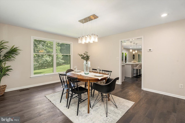 4 Brian Daniel Ct, Reisterstown, MD 21136 - dining room with dark wood finished floors, recessed lighting, and a chandelier