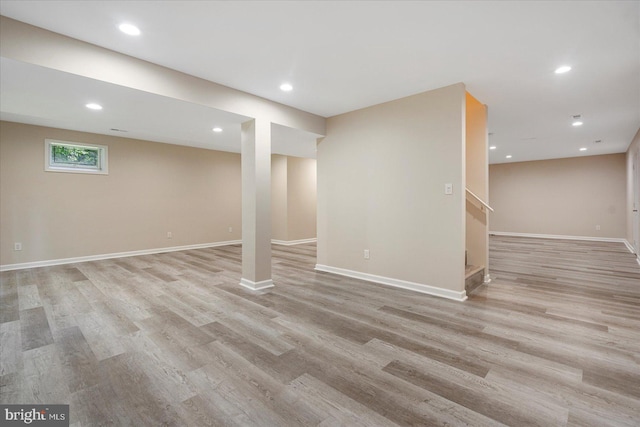 4 Brian Daniel Ct, Reisterstown, MD 21136 - below grade area featuring light wood-style flooring and recessed lighting