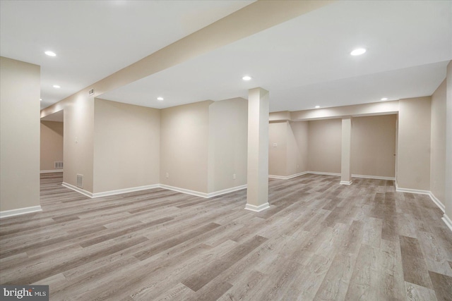 4 Brian Daniel Ct, Reisterstown, MD 21136 - finished basement with light wood finished floors and recessed lighting