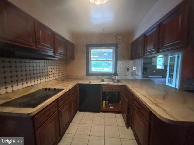 22 Trebing Ct, Willingboro, NJ 08046 - kitchen featuring black electric stovetop, under cabinet range hood, tasteful backsplash, and a sink