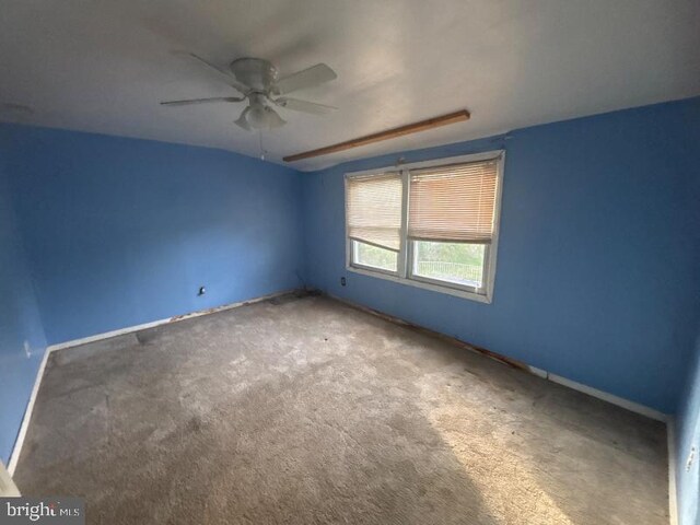 22 Trebing Ct, Willingboro, NJ 08046 - empty room with carpet floors, a ceiling fan, and baseboards