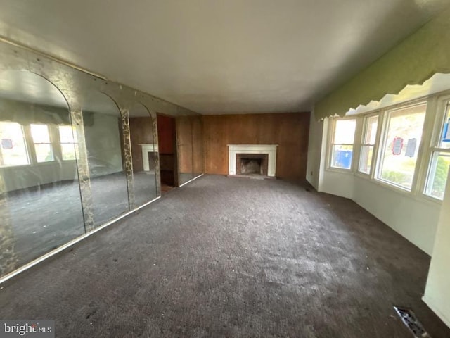 22 Trebing Ct, Willingboro, NJ 08046 - unfurnished living room featuring carpet floors and a fireplace