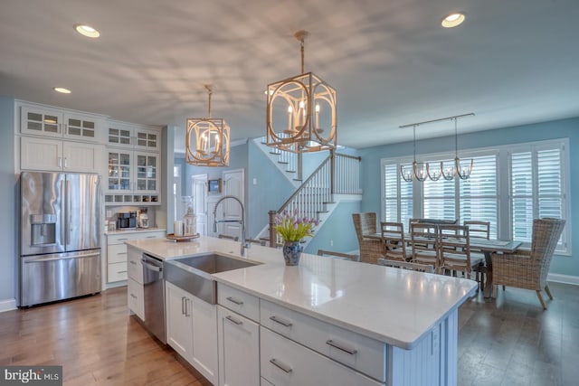 11520 Maull Rd Unit S-183, Lewes, DE 19958 - kitchen featuring an inviting chandelier, appliances with stainless steel finishes, recessed lighting, and a sink