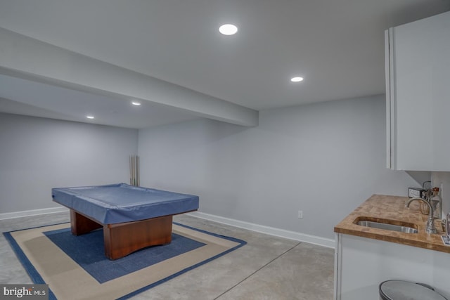 11520 Maull Rd Unit S-183, Lewes, DE 19958 - playroom with recessed lighting, baseboards, concrete floors, and a sink
