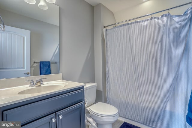 11520 Maull Rd Unit S-183, Lewes, DE 19958 - bathroom with vanity, a shower with shower curtain, and toilet