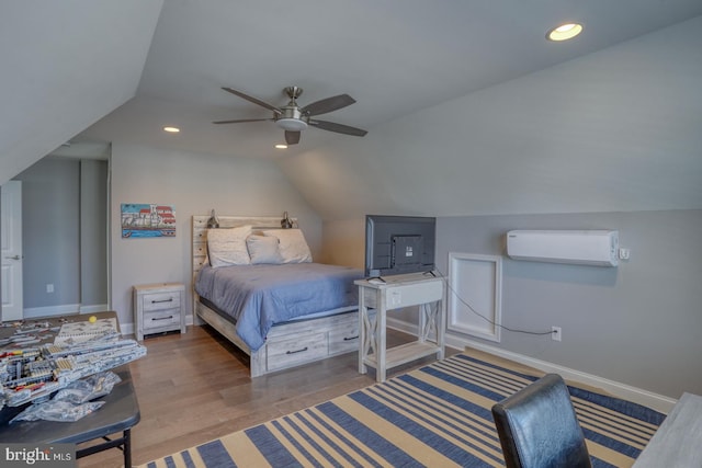 11520 Maull Rd Unit S-183, Lewes, DE 19958 - bedroom featuring baseboards, recessed lighting, wood finished floors, and lofted ceiling