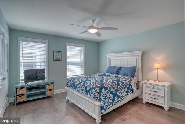 11520 Maull Rd Unit S-183, Lewes, DE 19958 - bedroom featuring baseboards, ceiling fan, and wood finished floors
