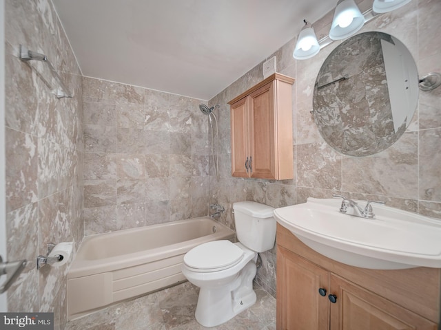 16 S Van Dorn St Unit 503, Alexandria, VA 22304 - full bath featuring toilet, tile walls, shower / bathtub combination, visible vents, and vanity