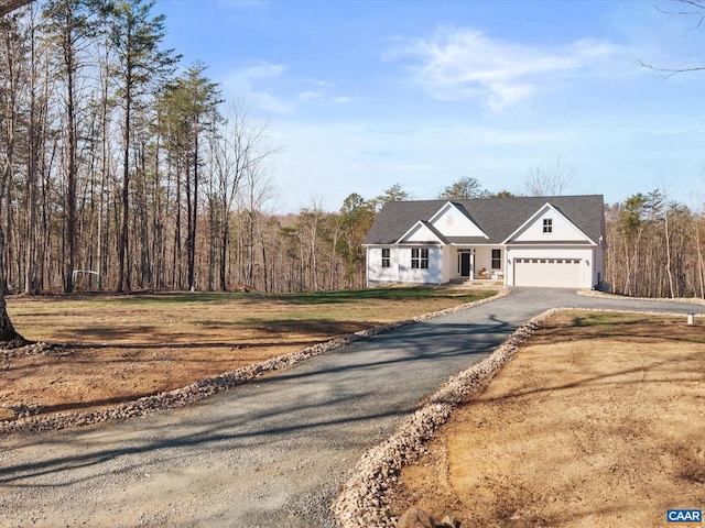 3185 Polecat Creek Ln, Scottsville, VA 24590 - view of front of property with an attached garage, a front lawn, and aphalt driveway
