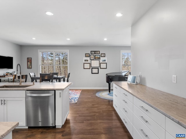3185 Polecat Creek Ln, Scottsville, VA 24590 - kitchen featuring dishwasher, a healthy amount of sunlight, a sink, and recessed lighting