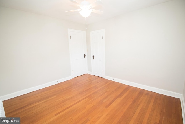 23075 Hollywood Rd, Leonardtown, MD 20650 - empty room with light wood finished floors, a ceiling fan, and baseboards