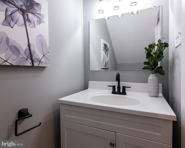 7374 Hickory Log Cir, Columbia, MD 21045 - bathroom with vanity and vaulted ceiling