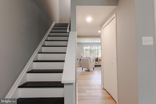 7374 Hickory Log Cir, Columbia, MD 21045 - stairway featuring wood finished floors and recessed lighting