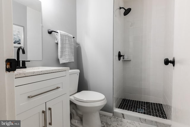 7374 Hickory Log Cir, Columbia, MD 21045 - full bath with toilet, marble finish flooring, a shower stall, and vanity