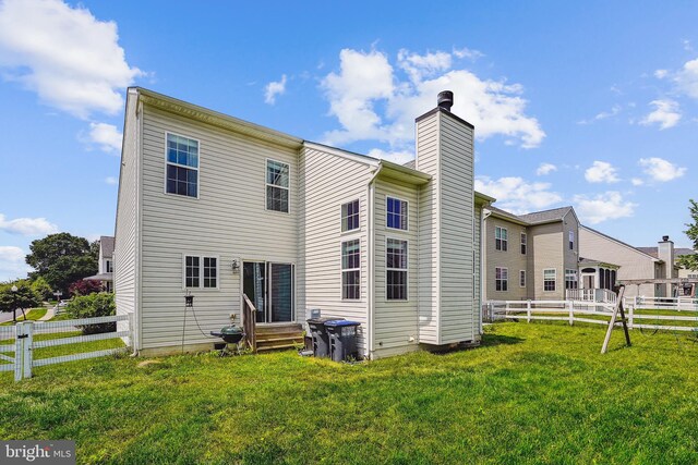 17365 Tedler Cir, Round Hill, VA 20141 - rear view of house with entry steps and a chimney