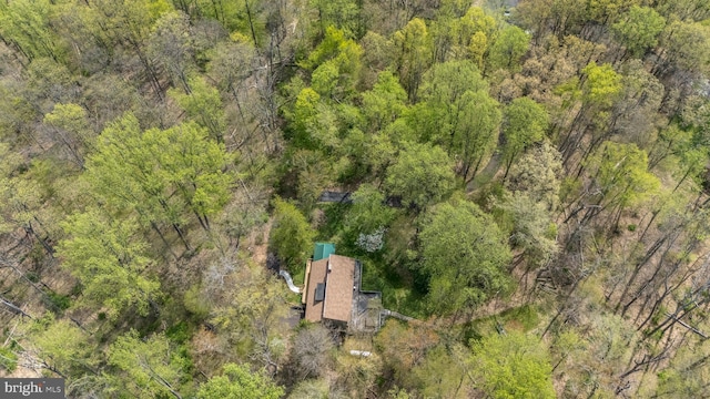 bird's eye view with a forest view