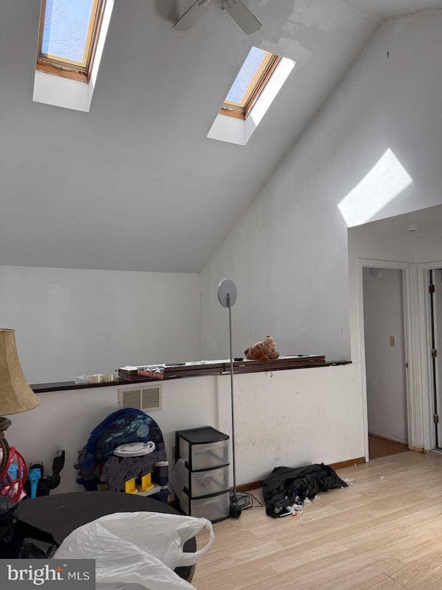 3301 Windermere Dr, Bushkill, PA 18324 - bonus room featuring a wealth of natural light, wood finished floors, lofted ceiling with skylight, and visible vents