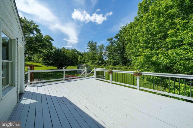 413 Bucktoe Rd, Avondale, PA 19311 - wooden deck featuring view of scattered trees