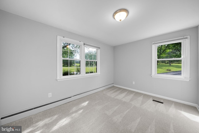 413 Bucktoe Rd, Avondale, PA 19311 - empty room featuring a baseboard radiator, carpet floors, and baseboards