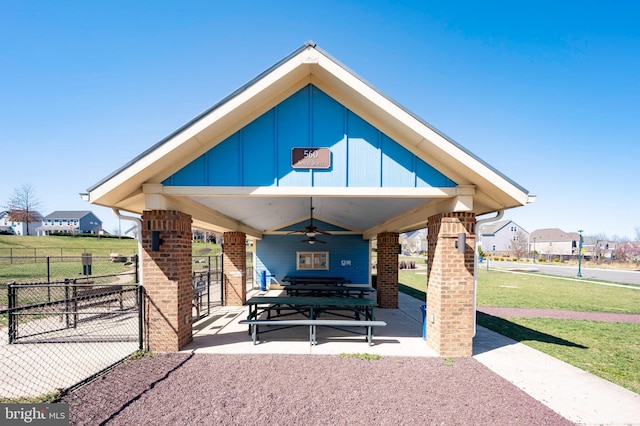 surrounding community with a patio area