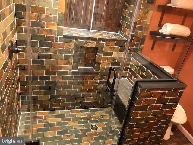 bathroom view of a stall shower