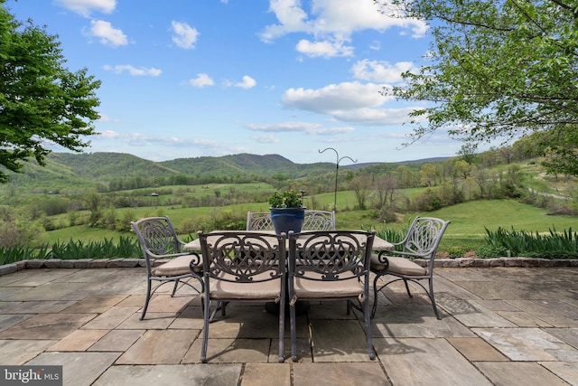 474 Gid Brown Hollow Rd, Washington, VA 22747 - view of patio with a mountain view and outdoor dining area