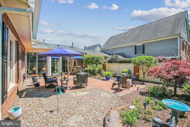 view of patio / terrace with a fenced backyard