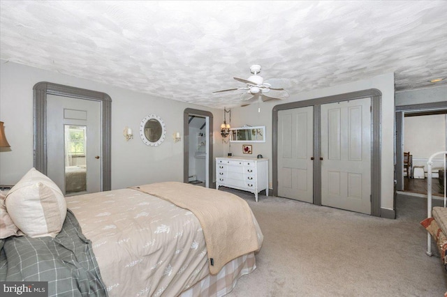 15539 Liberty Rd, Mount Airy, MD 21771 - carpeted bedroom featuring a textured ceiling, ceiling fan, and a closet