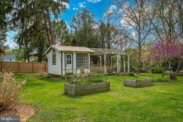 15539 Liberty Rd, Mount Airy, MD 21771 - view of outdoor structure with an outbuilding, a garden, and fence