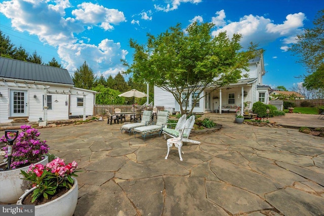 15539 Liberty Rd, Mount Airy, MD 21771 - view of patio / terrace with an outbuilding and fence