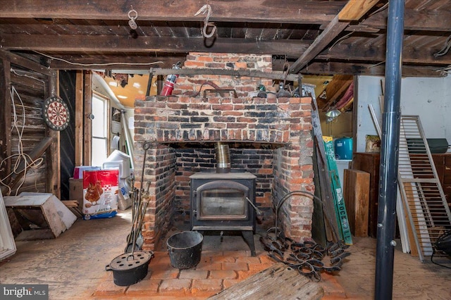 15539 Liberty Rd, Mount Airy, MD 21771 - interior space featuring a wood stove