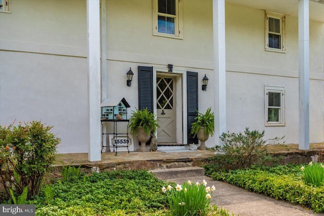 15539 Liberty Rd, Mount Airy, MD 21771 - doorway to property featuring stucco siding and covered porch