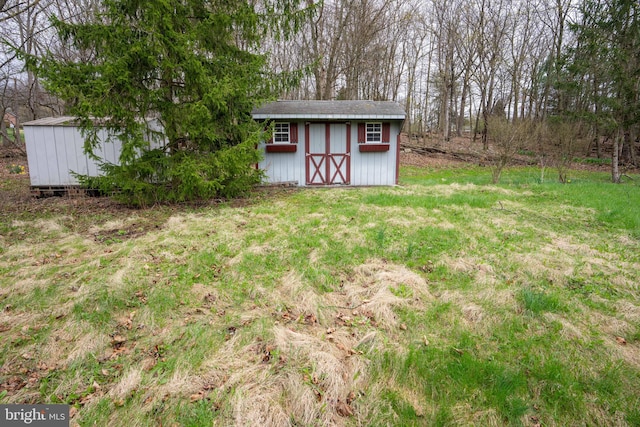 view of shed