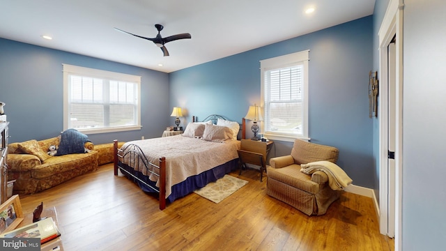 219 Pepper Ridge Dr, Spring Mills, PA 16875 - bedroom featuring recessed lighting, a ceiling fan, and light wood-style floors