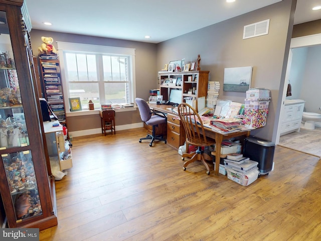 219 Pepper Ridge Dr, Spring Mills, PA 16875 - office space featuring wood finished floors, visible vents, recessed lighting, and baseboards
