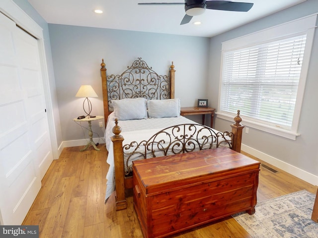 219 Pepper Ridge Dr, Spring Mills, PA 16875 - bedroom featuring baseboards, visible vents, light wood finished floors, and recessed lighting