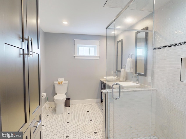 219 Pepper Ridge Dr, Spring Mills, PA 16875 - full bathroom with baseboards, a shower stall, toilet, and vanity