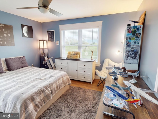 219 Pepper Ridge Dr, Spring Mills, PA 16875 - bedroom with ceiling fan and light wood-style floors