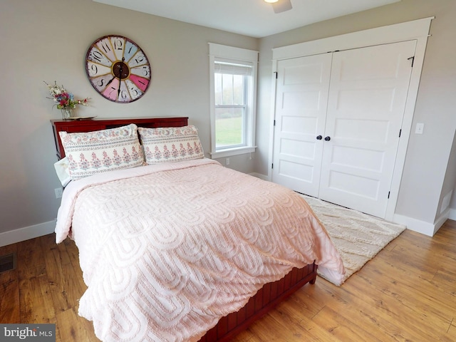 219 Pepper Ridge Dr, Spring Mills, PA 16875 - bedroom featuring visible vents, a closet, light wood finished floors, and baseboards