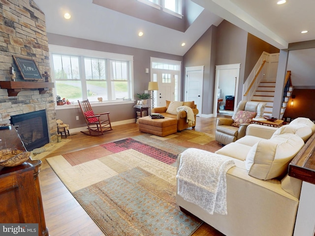 219 Pepper Ridge Dr, Spring Mills, PA 16875 - living room featuring wood finished floors, plenty of natural light, and recessed lighting