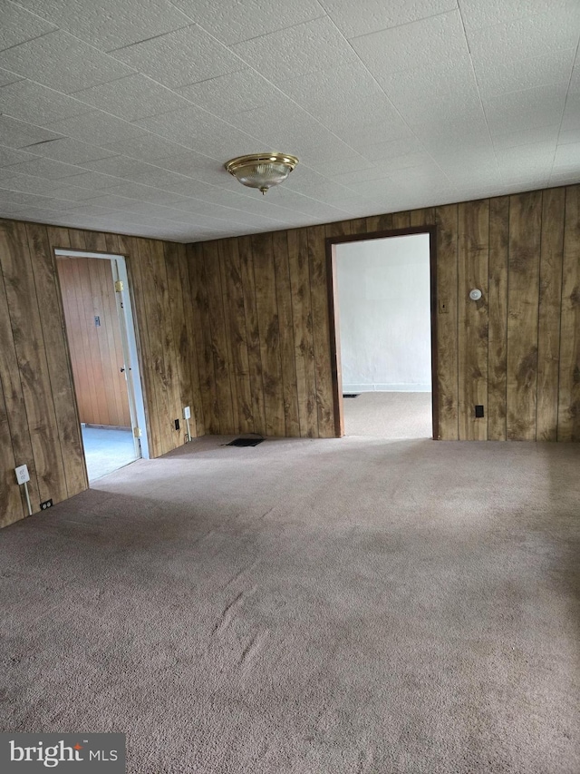 13177 Main St, Fort Loudon, PA 17224 - empty room featuring carpet floors and wooden walls