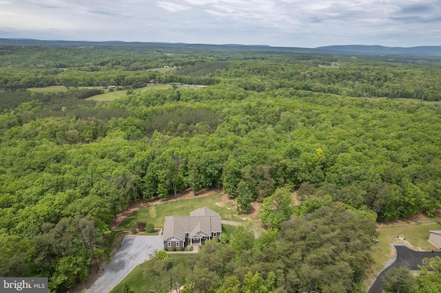 aerial view of a heavily wooded area
